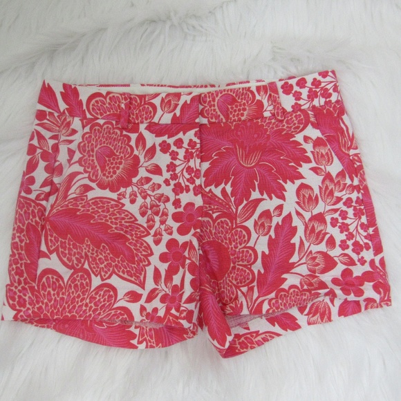 J. Crew Pants - J Crew pink floral shorts, size 0.  E